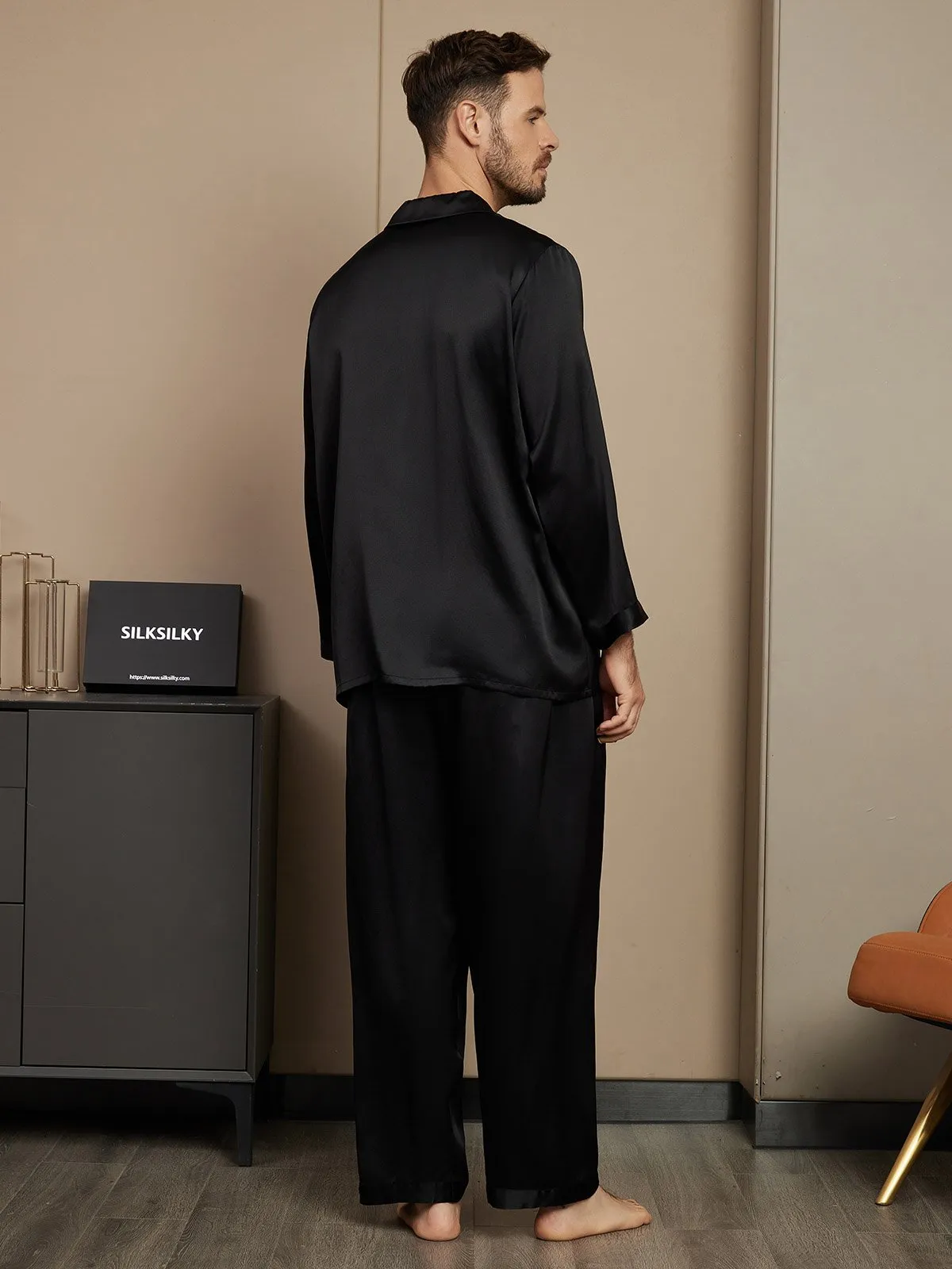 Pure Silk Long Sleeve Men's Pyjamas
