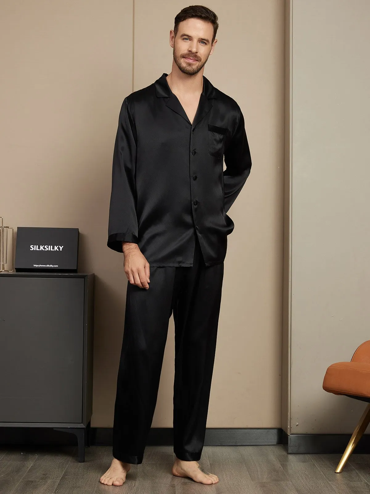 Pure Silk Long Sleeve Men's Pyjamas