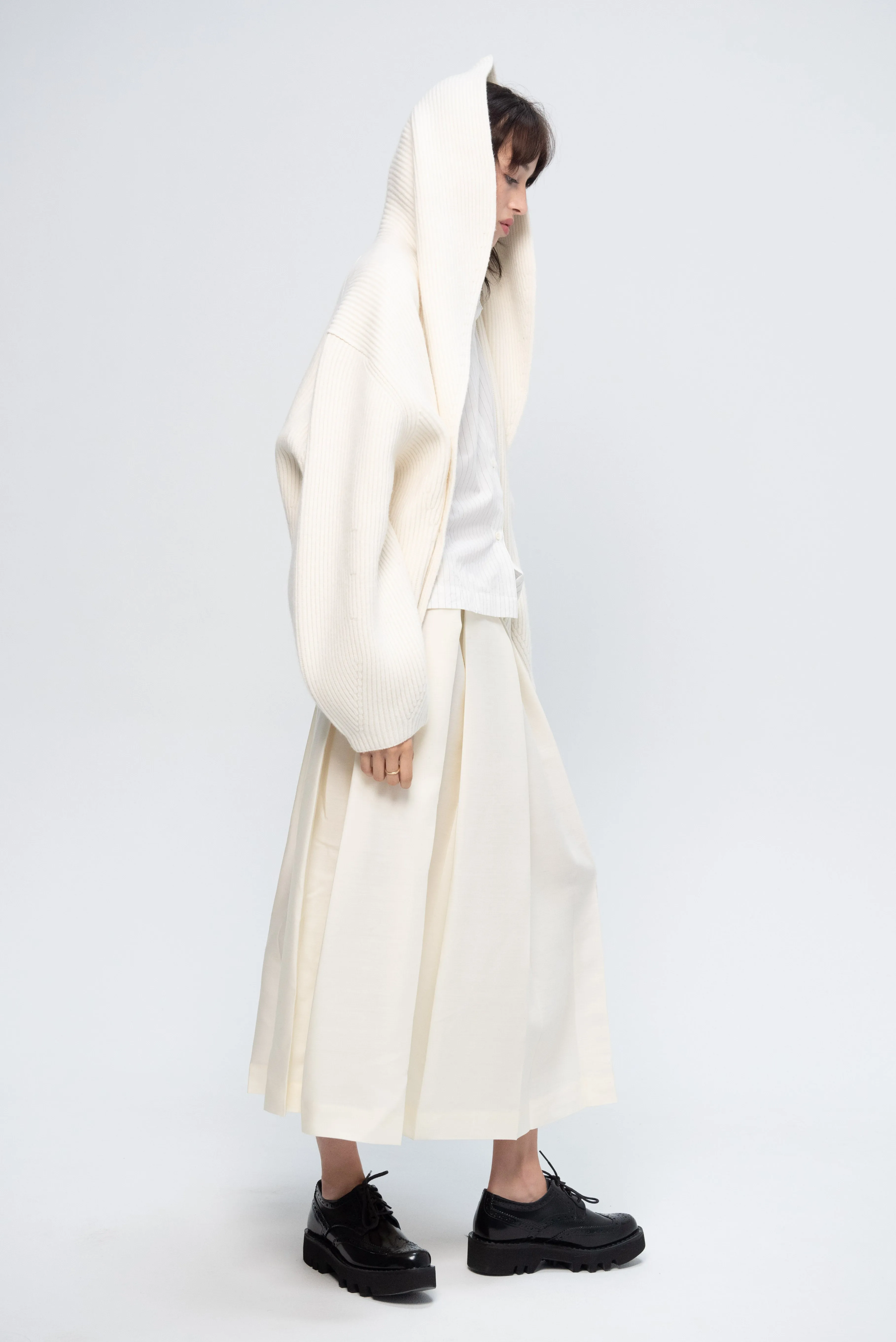 Shawl Lapel Cardigan, Milk