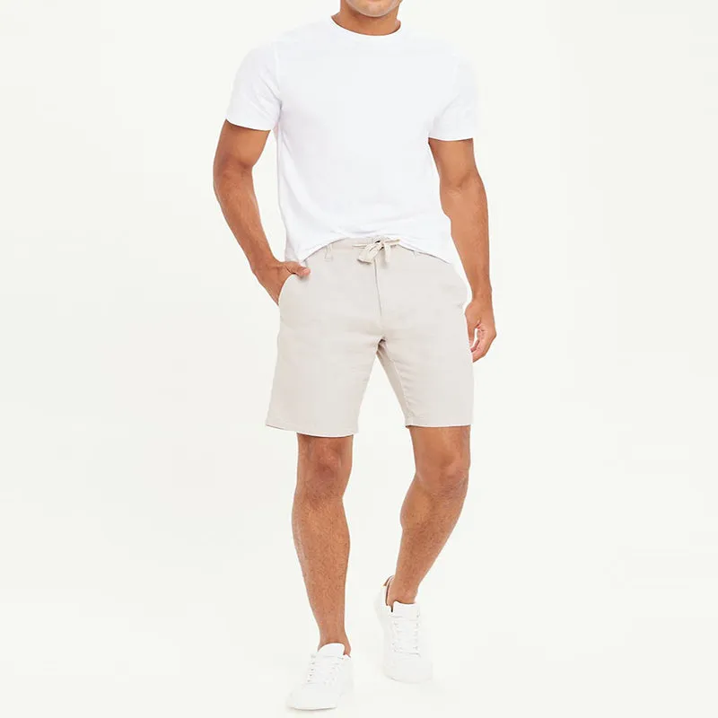 Solid Color Drawstring Casual Shorts