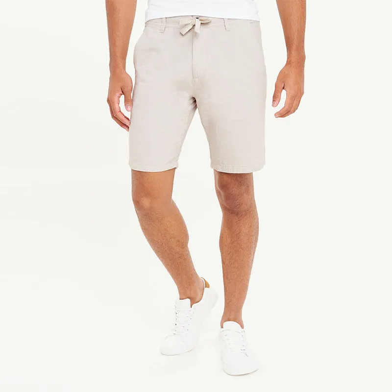 Solid Color Drawstring Casual Shorts