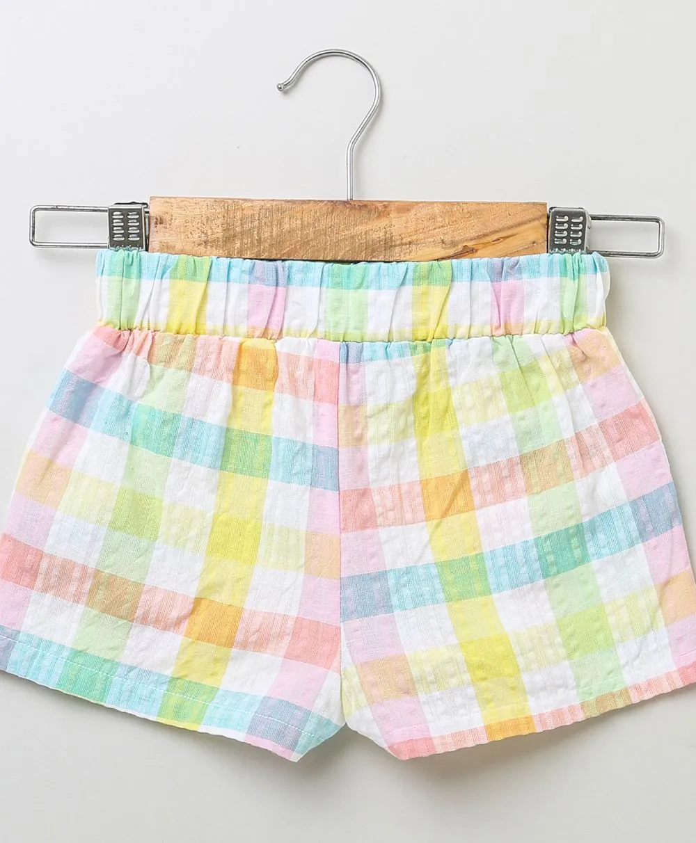 Sweetlime By AS Multi Colour Seersucker Checks shorts- Multi