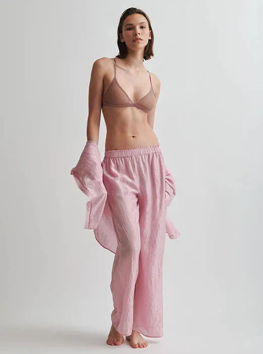 TASIA & TATUM Habotai Silk Long PJ Set in Peony
