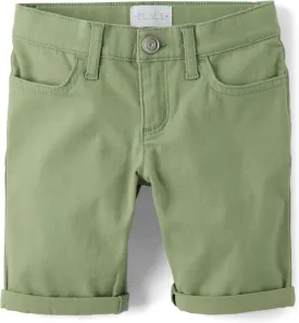 The Children's Place Girls' Roll Cuff Twill Skimmer Shorts
