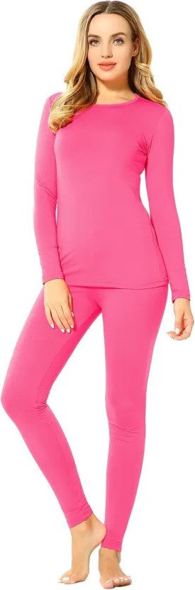 Thermal Underwear Set for Women Long Johns Fleece Lined Base Layer Soft Top Bottom