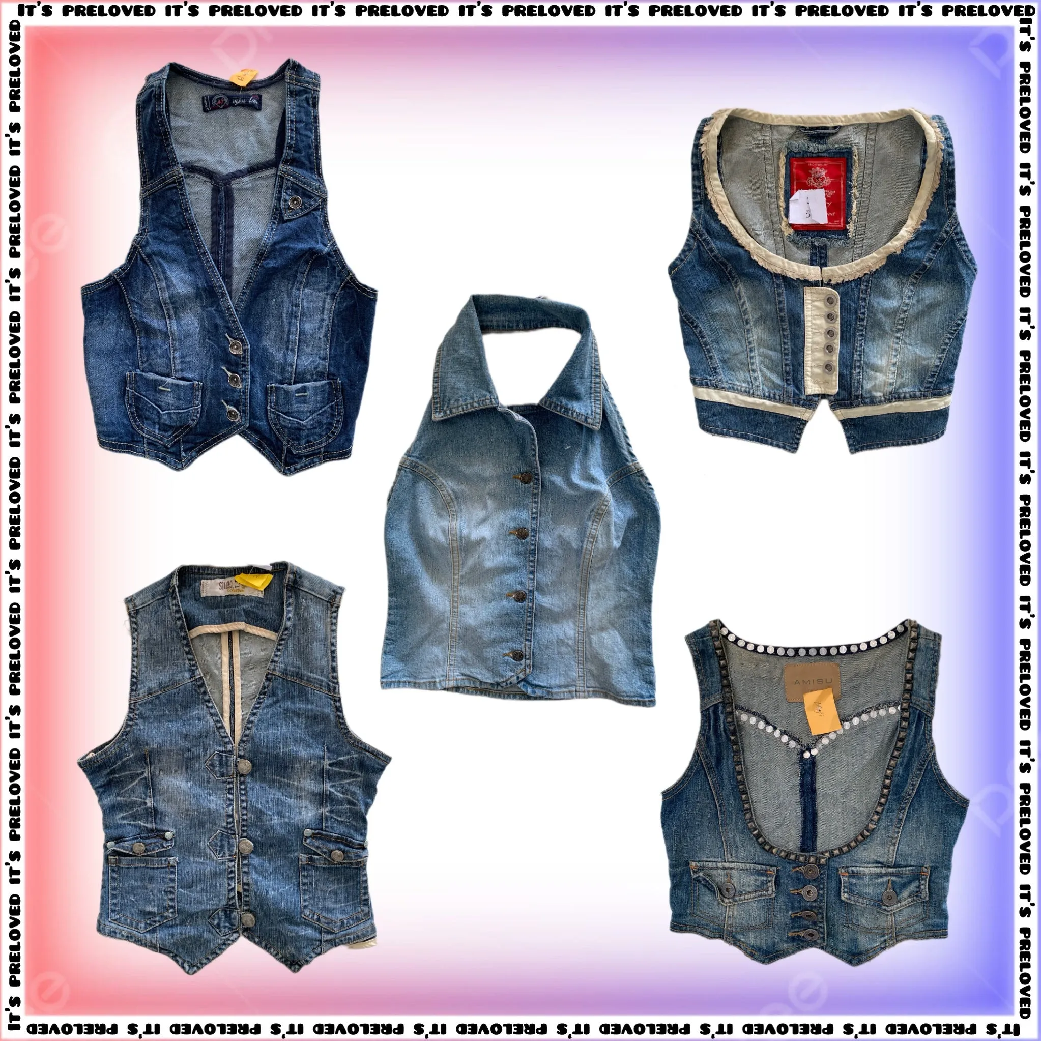 Unique Denim Y2K Waistcoats Mix (SS-330)