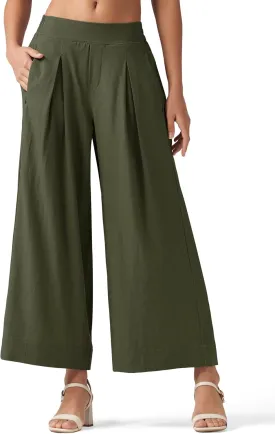 Willit Women's Linen Pants Wide Leg Casual Beach Summer Pants Palazzo Lounge Pants with Pockets