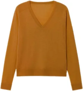 Women's Merino Wool Sweater Casual Lightweight V Neck Raglan Sleeve Knit Top Loose Pullover