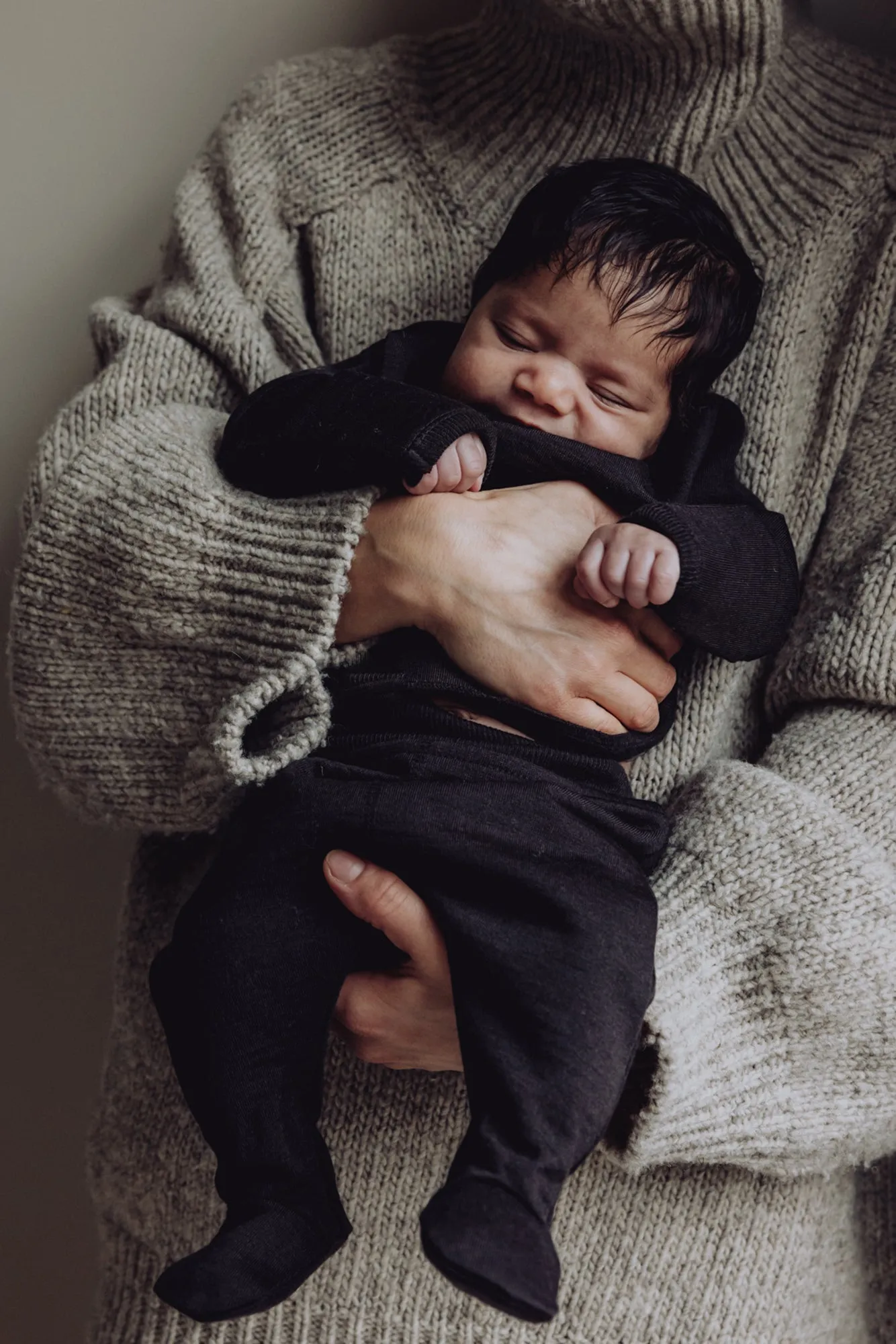 Wool Fleece Footed Pants - Storm